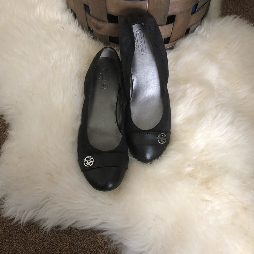 Coach black ballet shoes